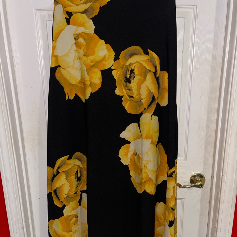 Floral Black and Yellow Women's Skirt